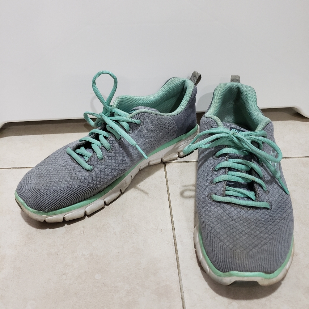 Skechers gray mint green sneakers